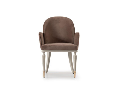 Dining room chair Kitchen chair Chair with Armrests Brown Upholstery Modern